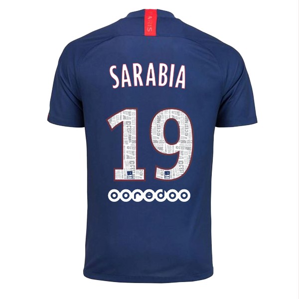 Camiseta Paris Saint Germain NO.19 Sarabia Replica Primera Ropa 2019/20 Azul